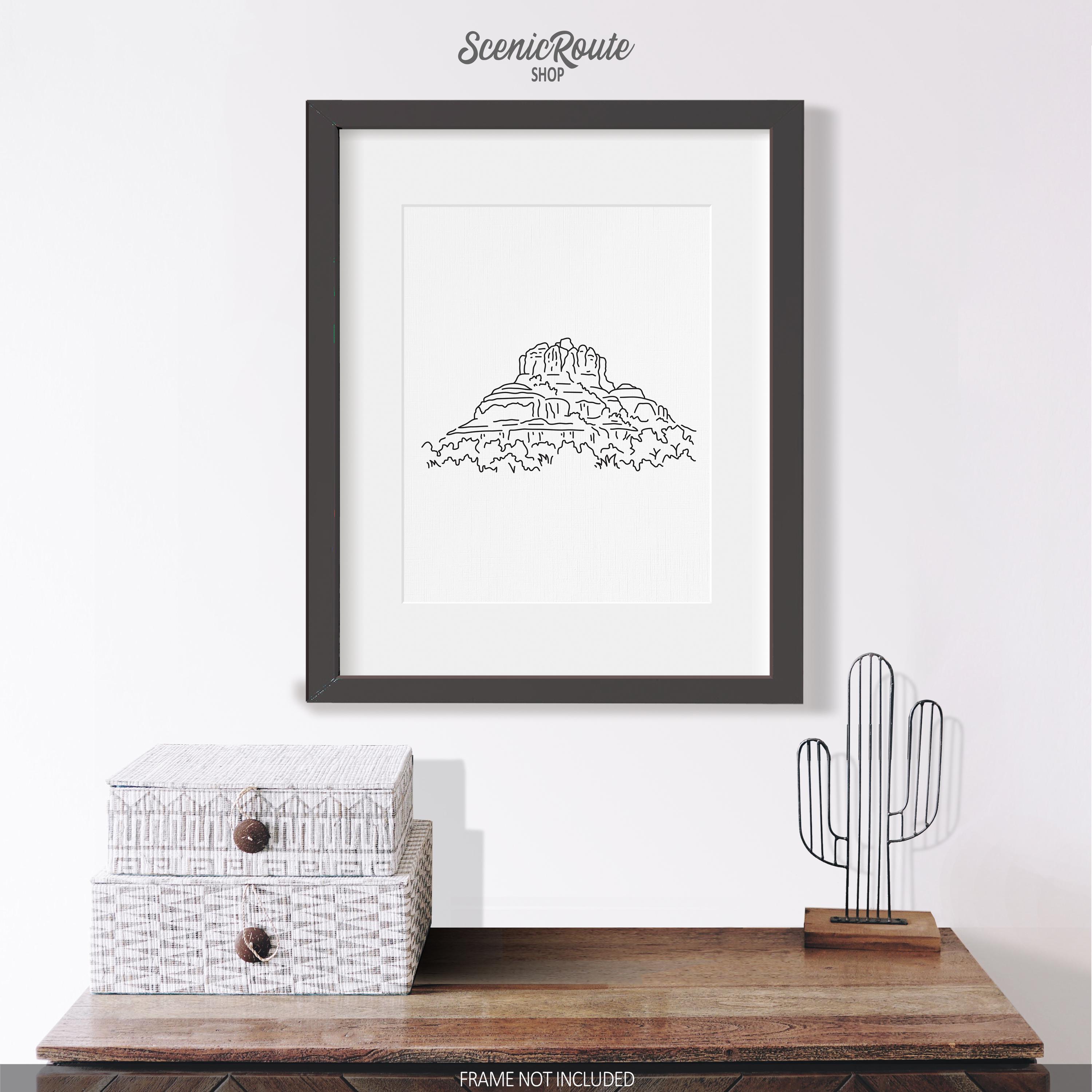 Bell Rock Sedona Art Print: Arizona Landscape Line Art - Etsy