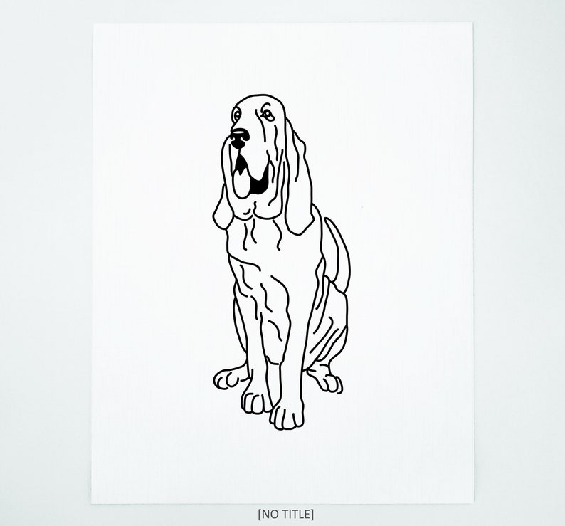 Bloodhound Dog Line Art Minimalist Wall Art Drawing Dogs & Etsy