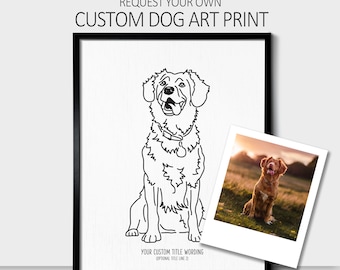 Custom Dog Line Art Print: Personalized Pet Portrait