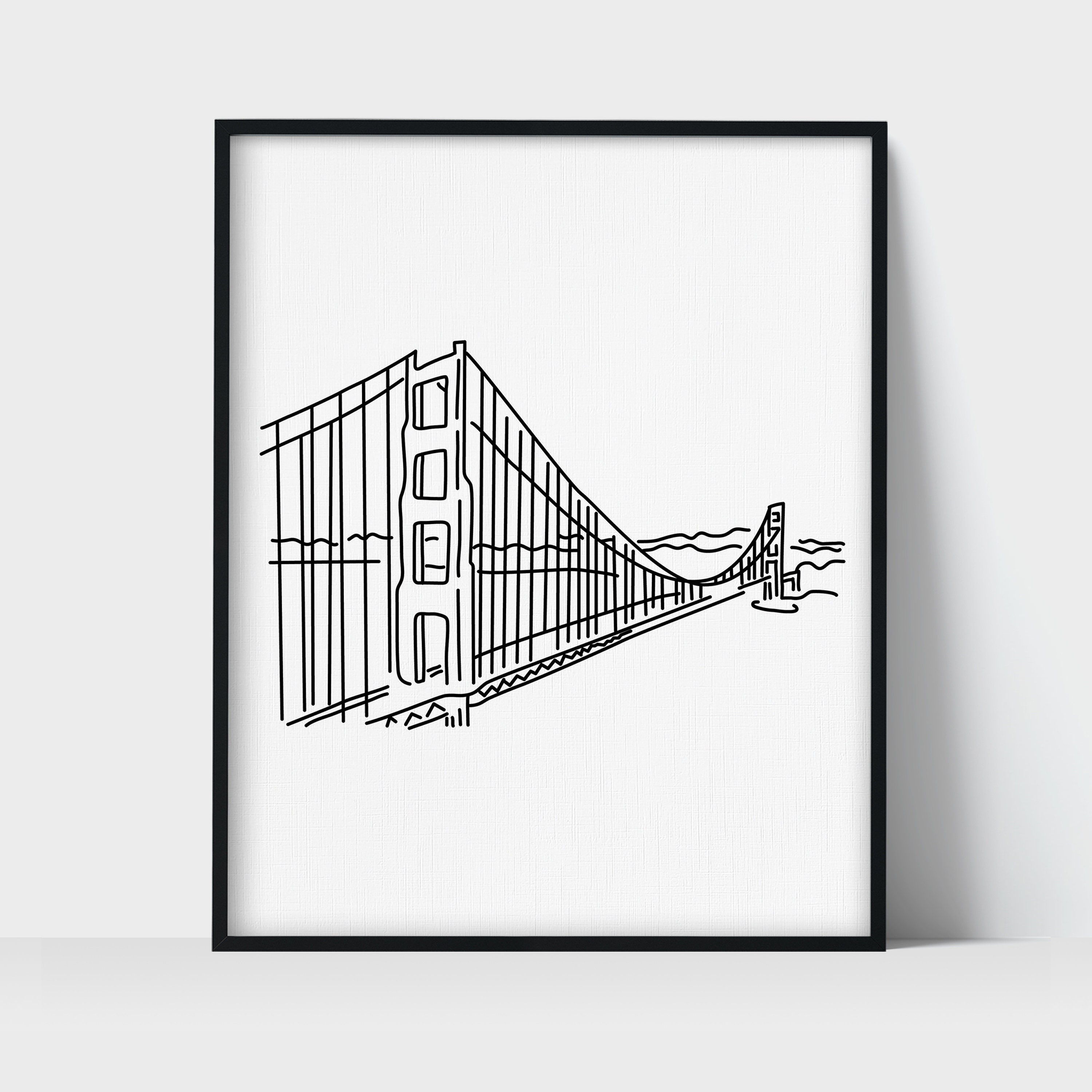 Golden Gate Bridge Drawing Black And White