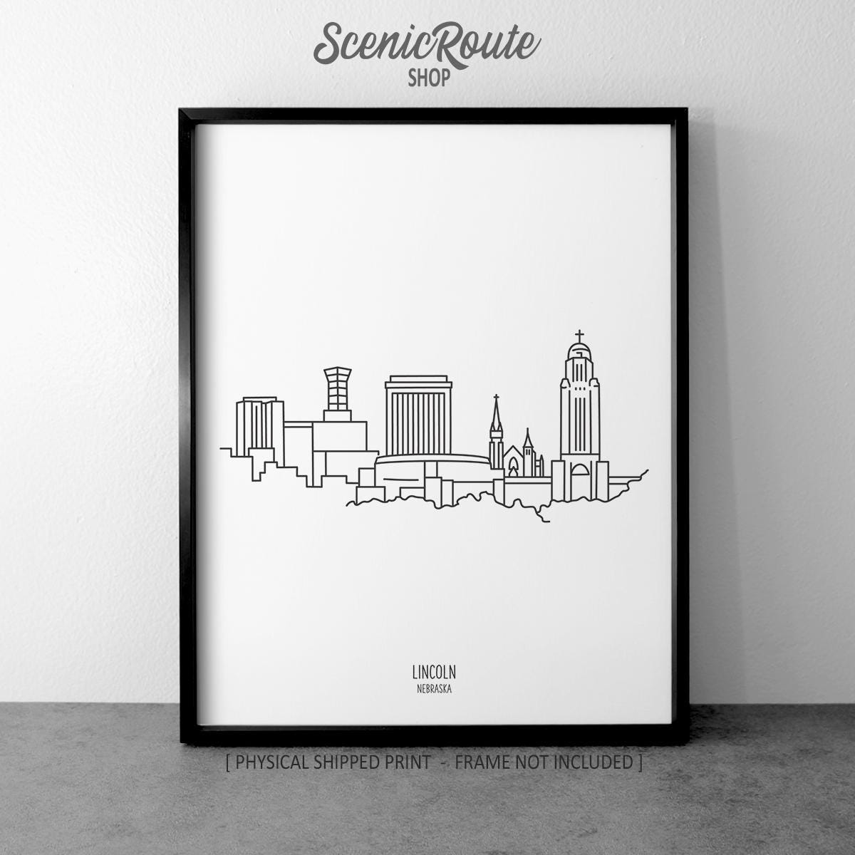 Lincoln Skyline Drawing Art Print: Nebraska Minimalist Line Art, Modern ...