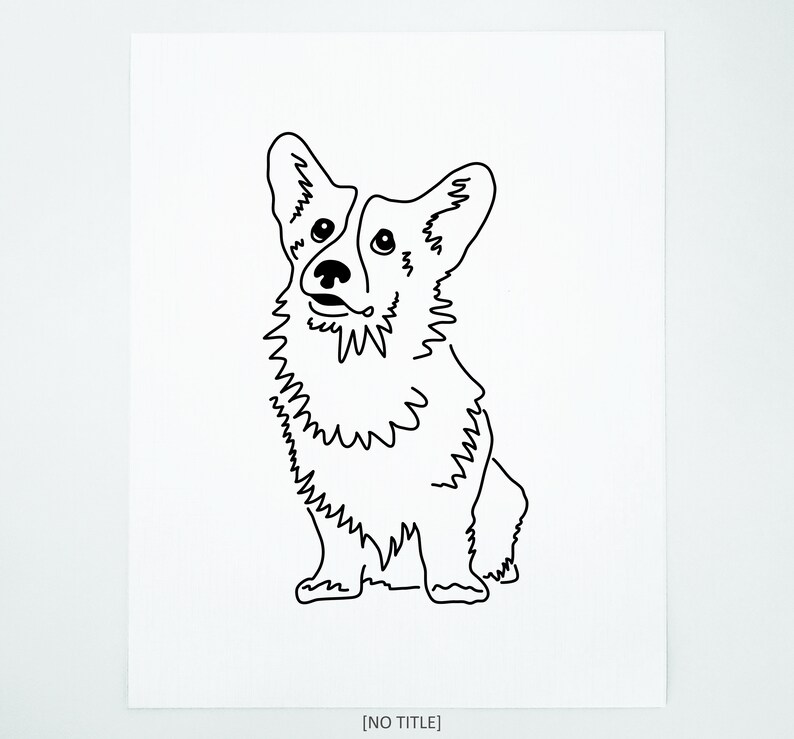 Line Art Minimalist Wall Art Drawing Dogs & Pets Etsy