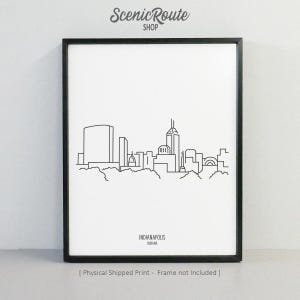 Indianapolis Indiana Skyline Drawing Art Print (Unframed), Indianapolis Line Art Illustration, Minimalist Wall Art, Skyline Sketch Poster