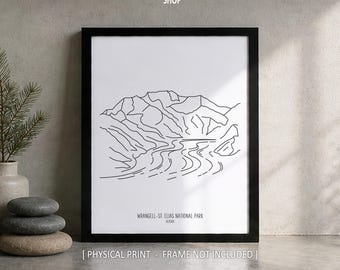 Camelback Line Art Print, Minimalist Black & White Arizona North