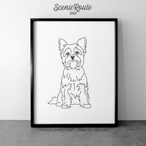Yorkshire Terrier Line Art Print: Minimalist Dog Sketch
