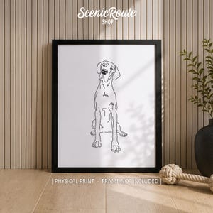 Schnauzer Line Art Print, Minimalist Black & White Personalized