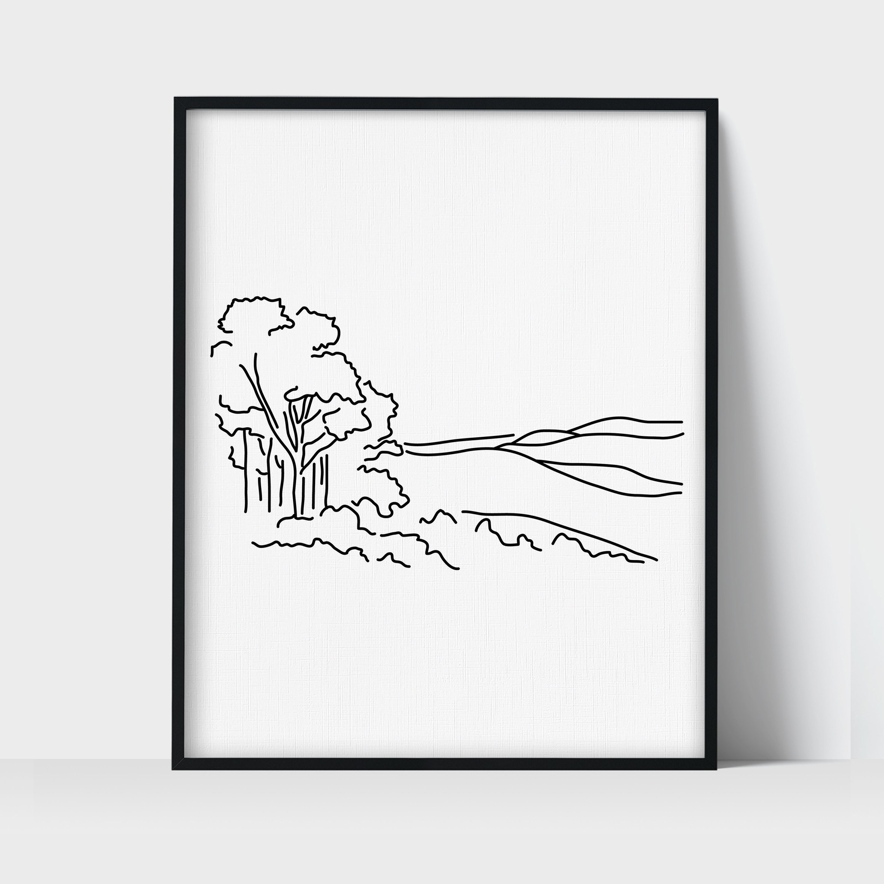 Shenandoah National Park Line Art Drawing Unframed Print