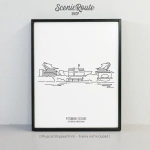 Pittsburgh Steelers Stadium Drawing Art Print (Unframed), Travel Line Art Illustration, Minimalist Modern Wall Art, Travel Sketch Poster