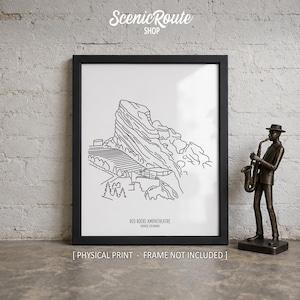 Redwood National Park Line Art Print, Minimalist Black & White