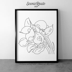 Flower Calla Lily Drawing Art Print (Unframed), Calla Lily Blossom Line Art Illustration, Minimalist Modern Wall Art, Floral Sketch Poster
