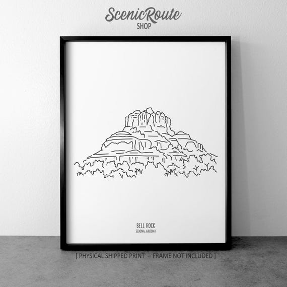 Bell Rock Sedona Art Print: Arizona Landscape Line Art - Etsy