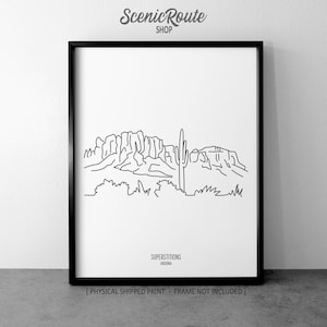 Four Peaks Arizona Art Print: Minimalist Mountain Landscape - Etsy