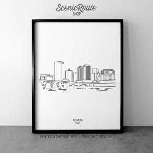 Richmond Virginia Skyline Art Print: Minimalist Line Art