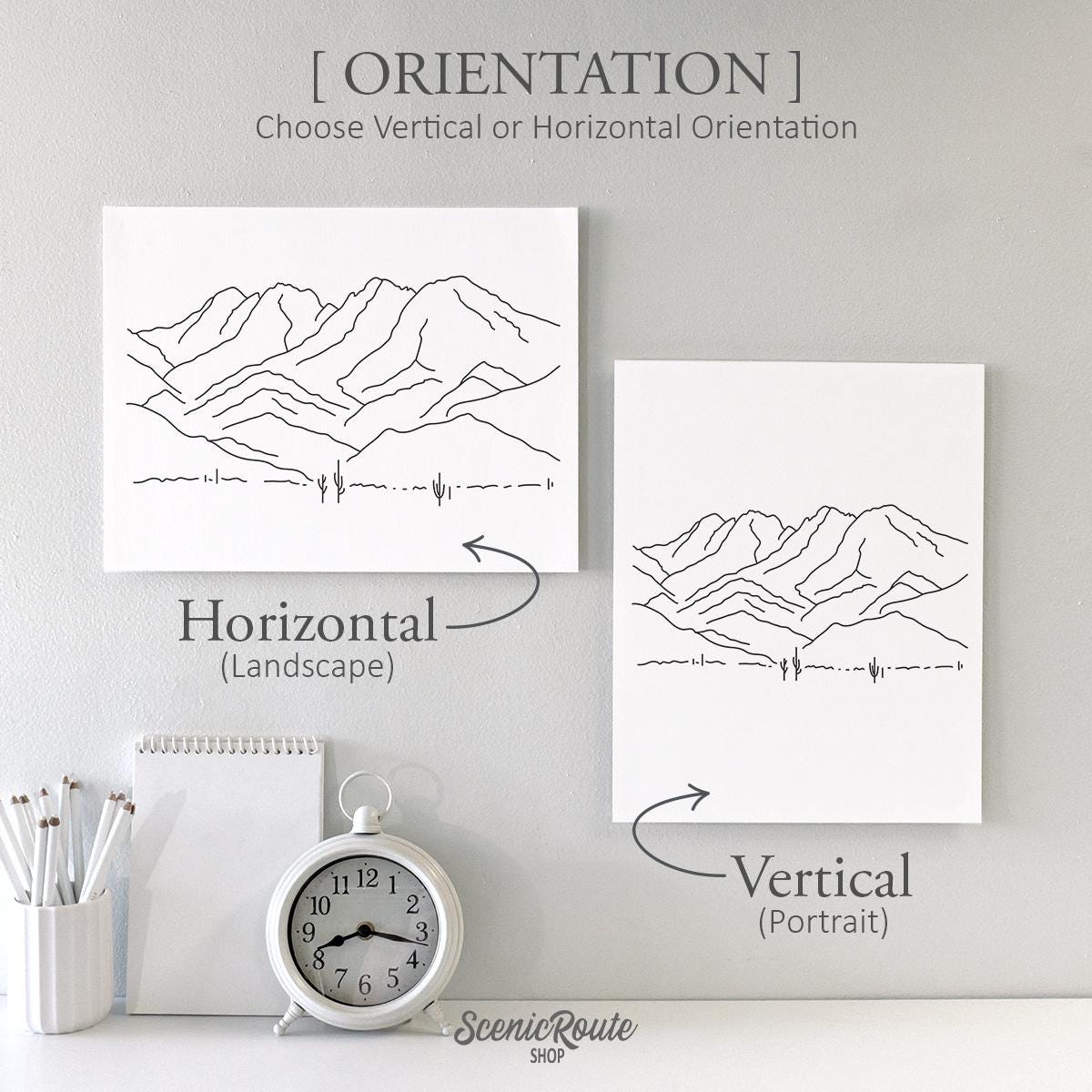 Four Peaks Arizona Art Print: Minimalist Mountain Landscape - Etsy