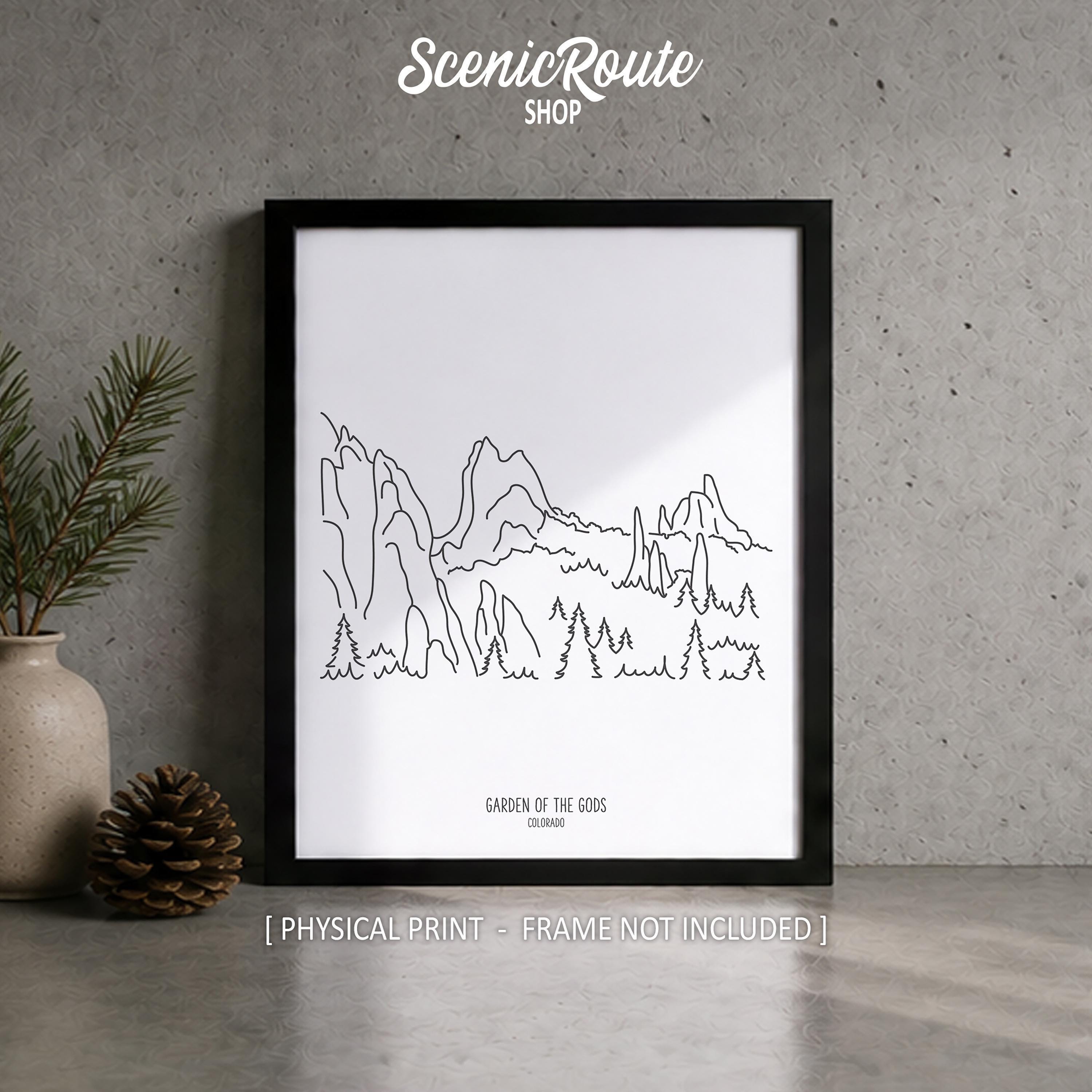 Garden of the Gods Line Art Print, Minimalist Black & White