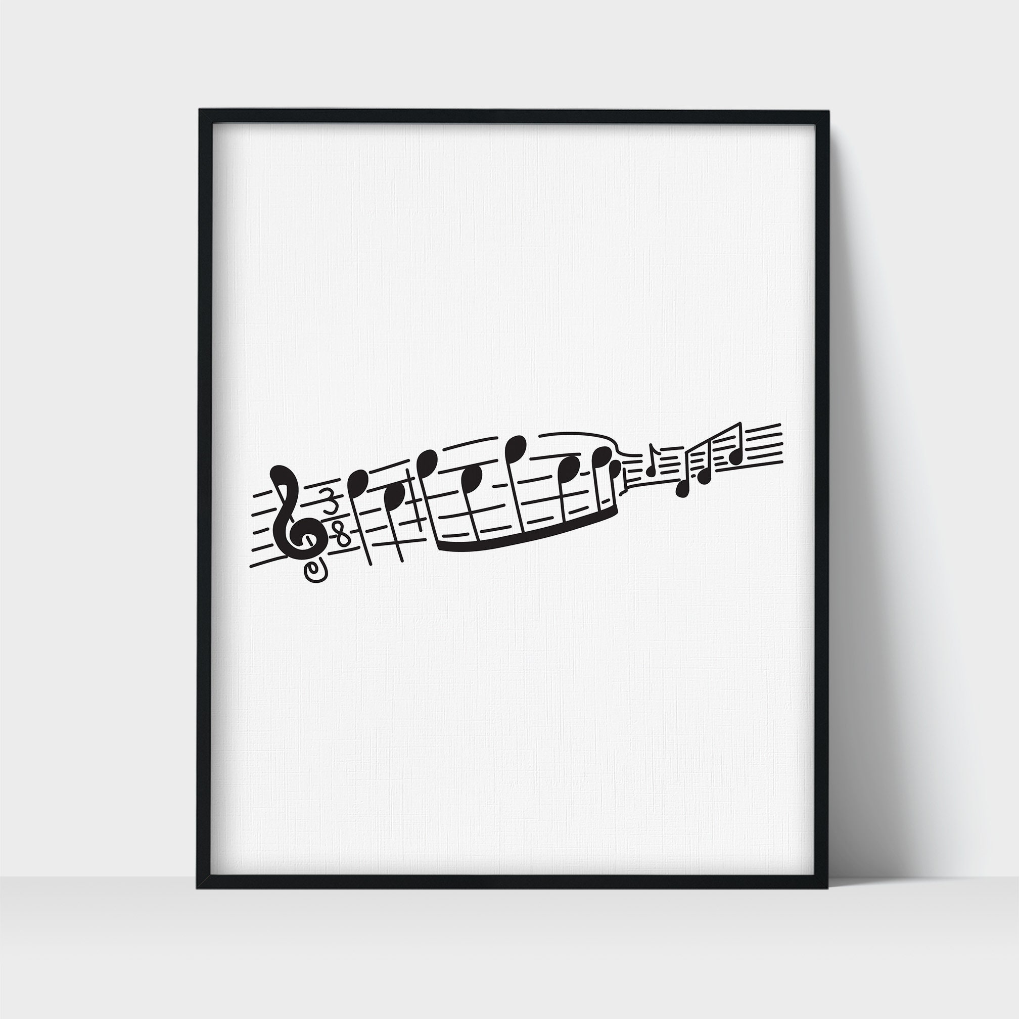 Music Notes Stanza Sheet Music Music Line Art Drawing Etsy