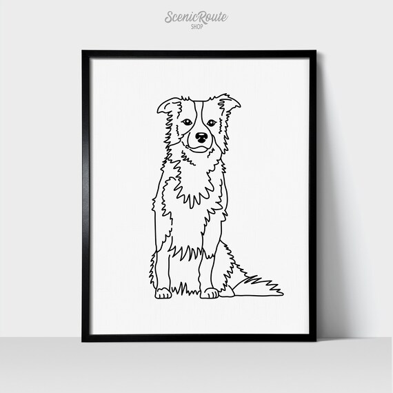 Double Trouble Border Collie Print Customised Dog Print 