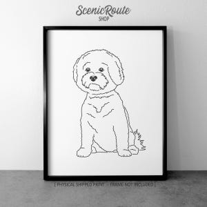 Bichon Frise Dog Drawing Art Print (Unframed), Bichon Frise Line Art Illustration, Minimalist Modern Wall Art, Dog Sketch Poster