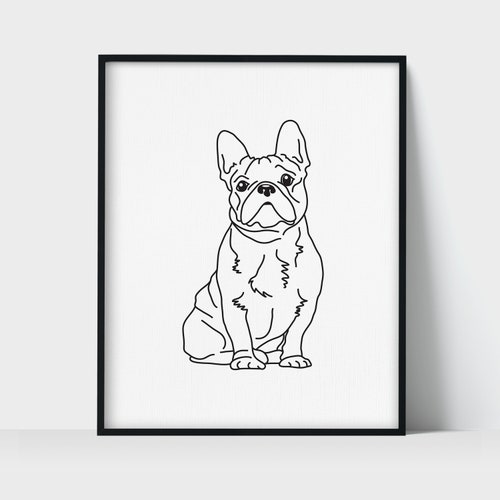 French Bulldog Line Art Minimalist Wall Art Drawing Dogs & Etsy