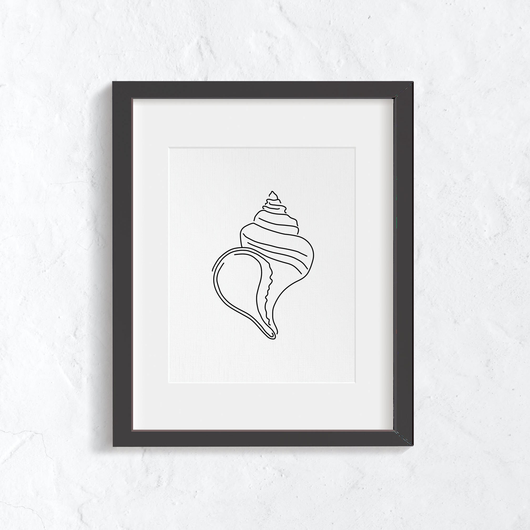 Nautilus Shell Line Art Minimalist Wall Art Drawing Etsy