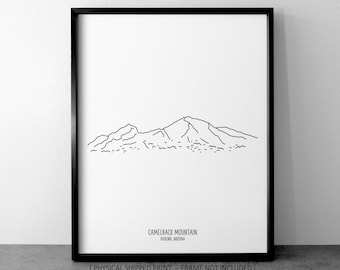 Camelback Mountain Line Art Print: Arizona Landscape, Minimalist