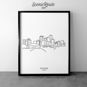 New Orleans Skyline Art Print: Minimalist NOLA Line Drawing
