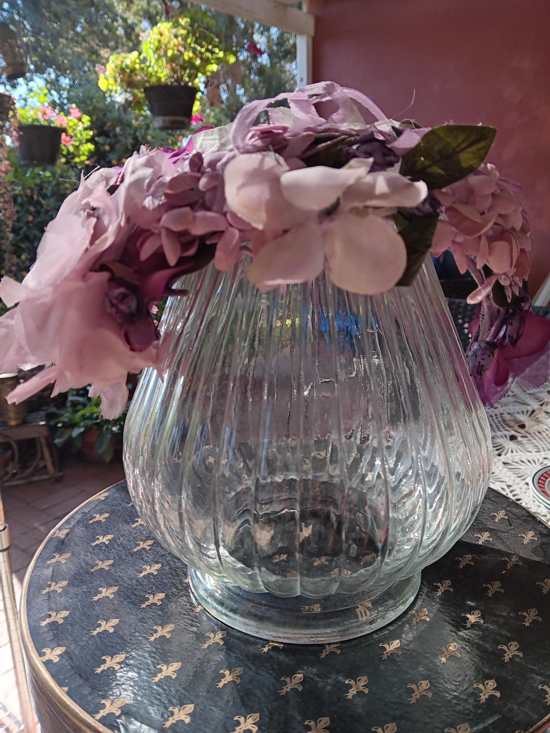 Vintage Lavender Floral Hat, 1950s Garden Party Decor - Etsy display picture 1