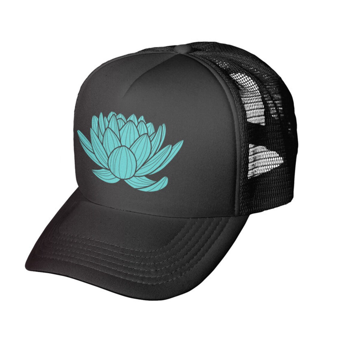 Lotus Trucker Hat Etsy