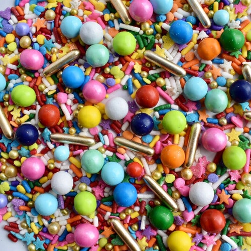 Ultimate Rainbow Jimmies Sprinkles Mix Rainbow Sprinkles Ice Etsy