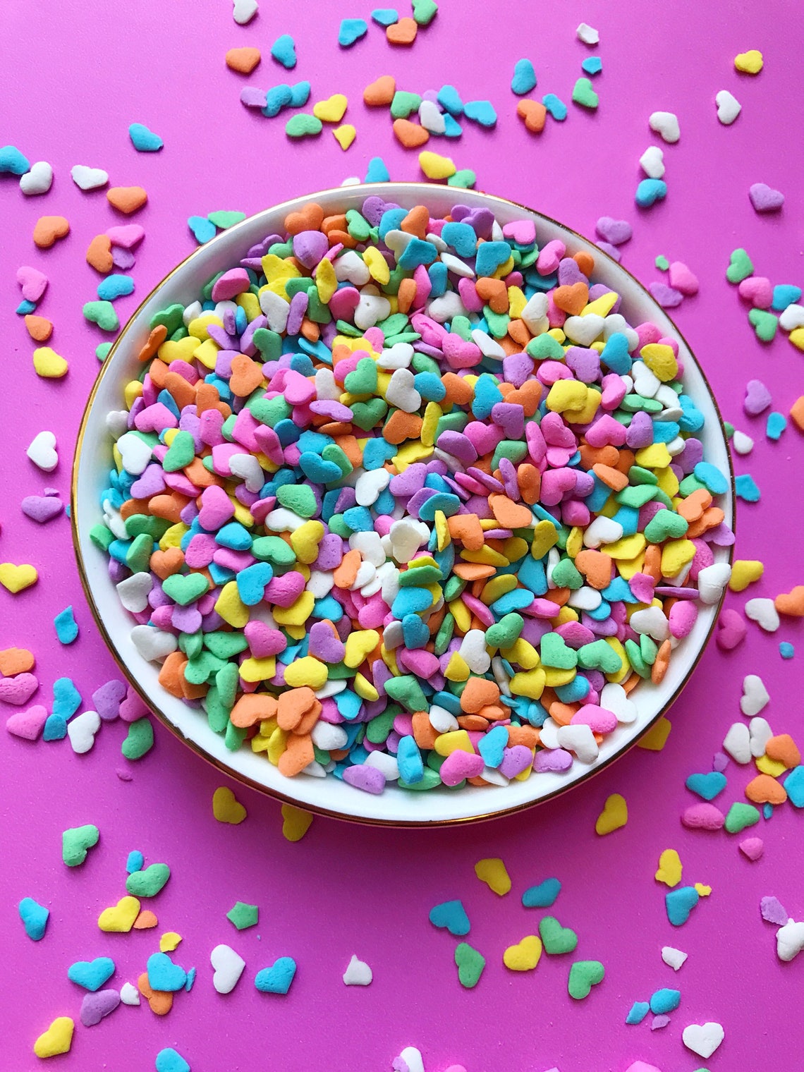 Edible Sprinkles Pastel Heart Confetti 3 oz Etsy
