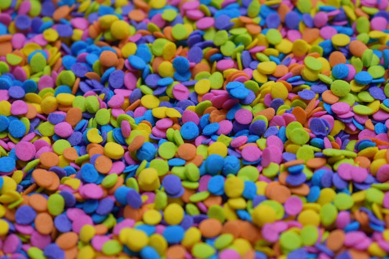 Edible Sprinkles Neon Confetti Quins sequins sprinkles Etsy