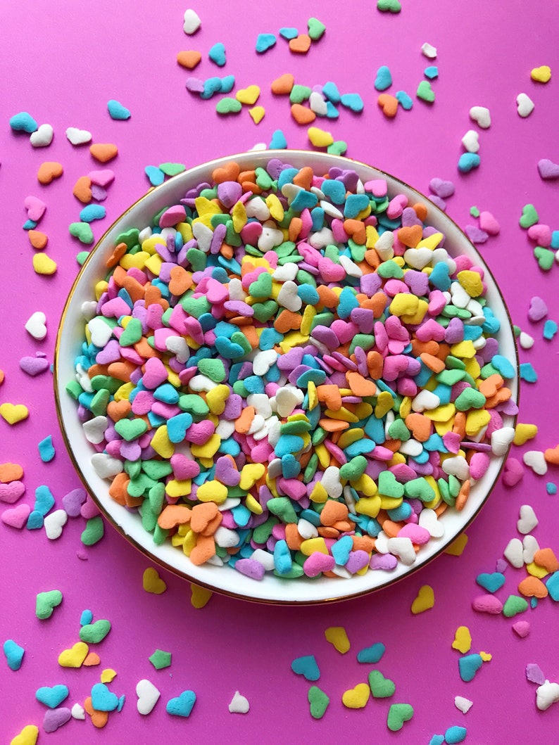 Edible Sprinkles Pastel Heart Confetti 3 oz Etsy