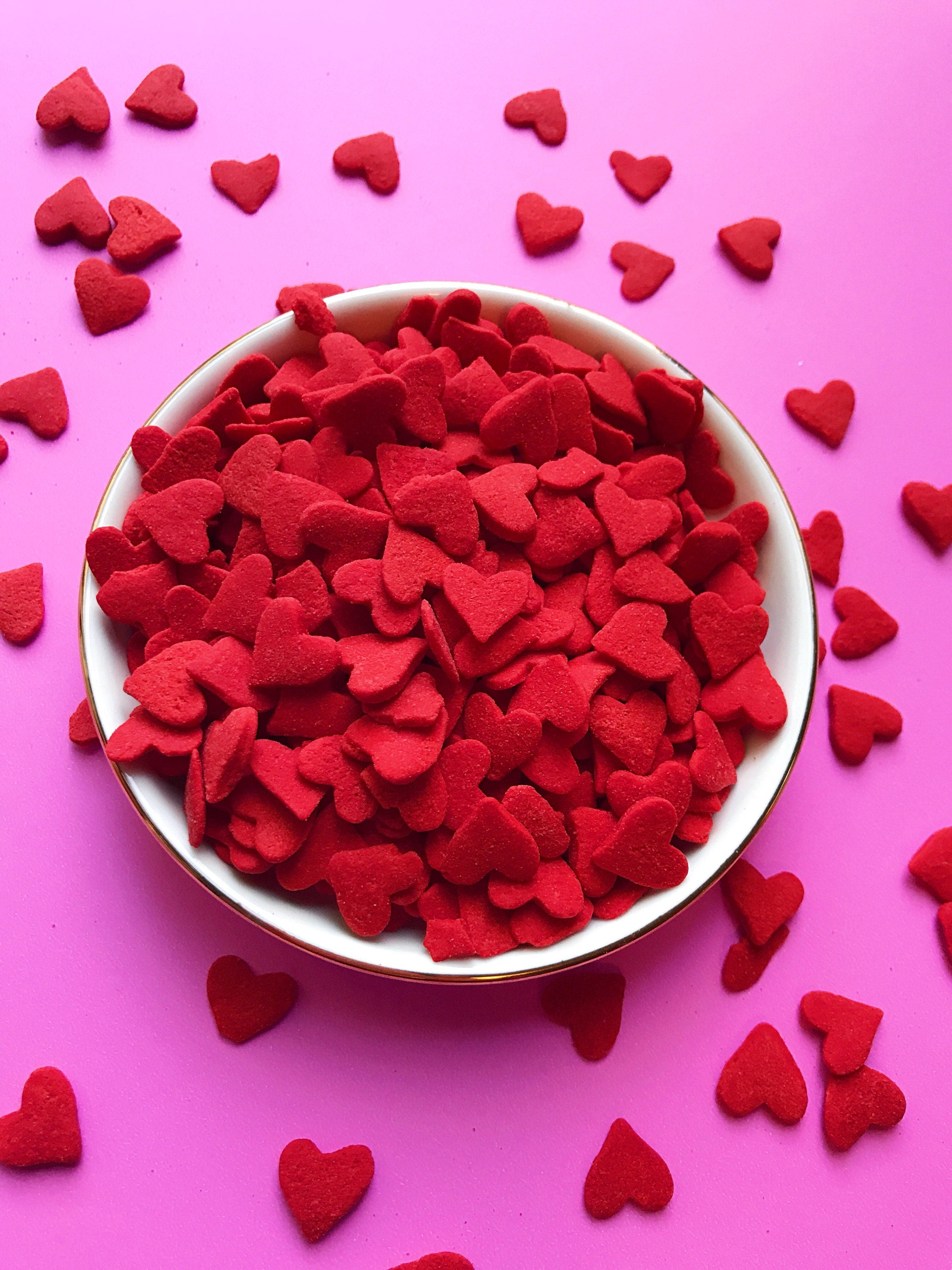 Sprinkles Jumbo Red Heart Confetti Sprinkles 3 Oz Etsy