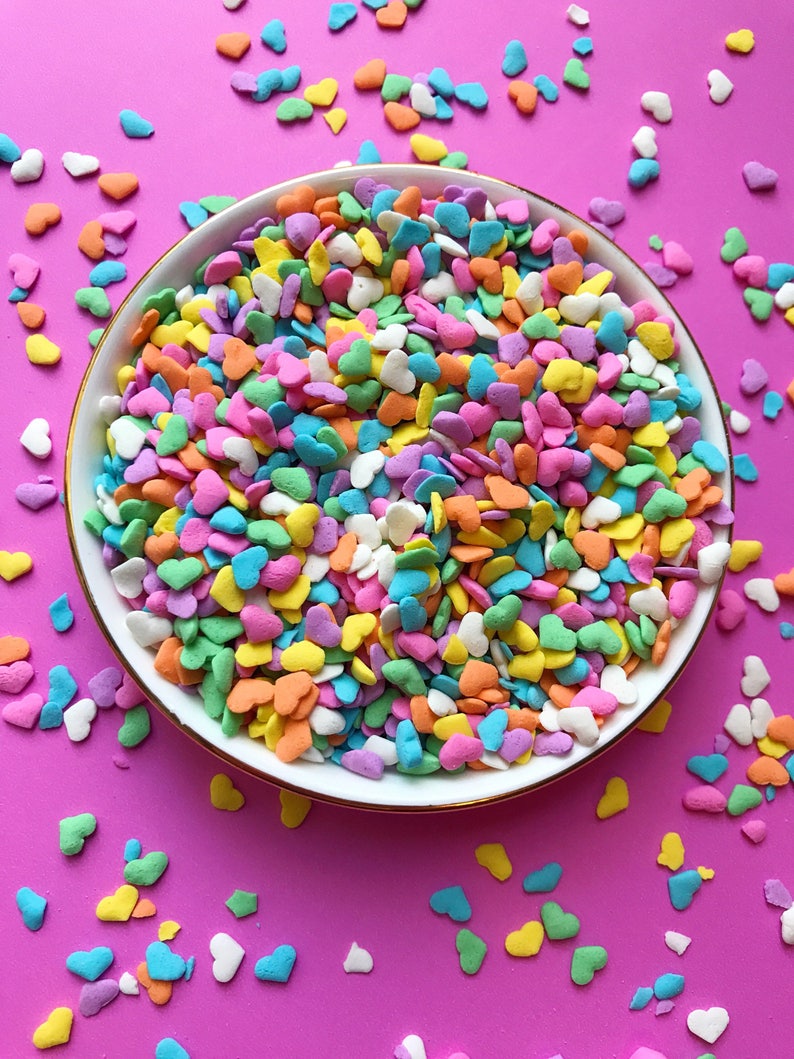 Edible Sprinkles Pastel Heart Confetti 3 oz Etsy