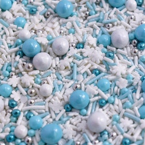 Sprinkles - Snowfall Sprinkle Mix - Christmas Sprinkles - 8 oz