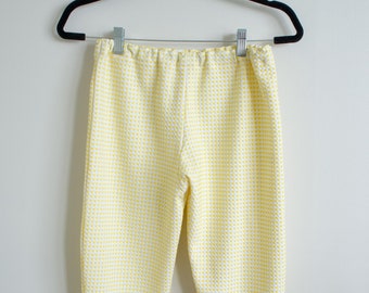 Yellow Gingham Stretchy Pants | Yellow and White Summer Pants