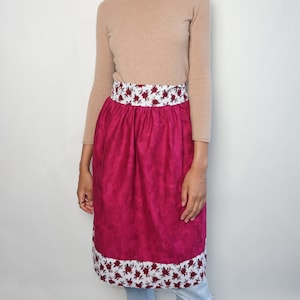 REVERSIBLE Floral Half Apron - Adult (One Size)