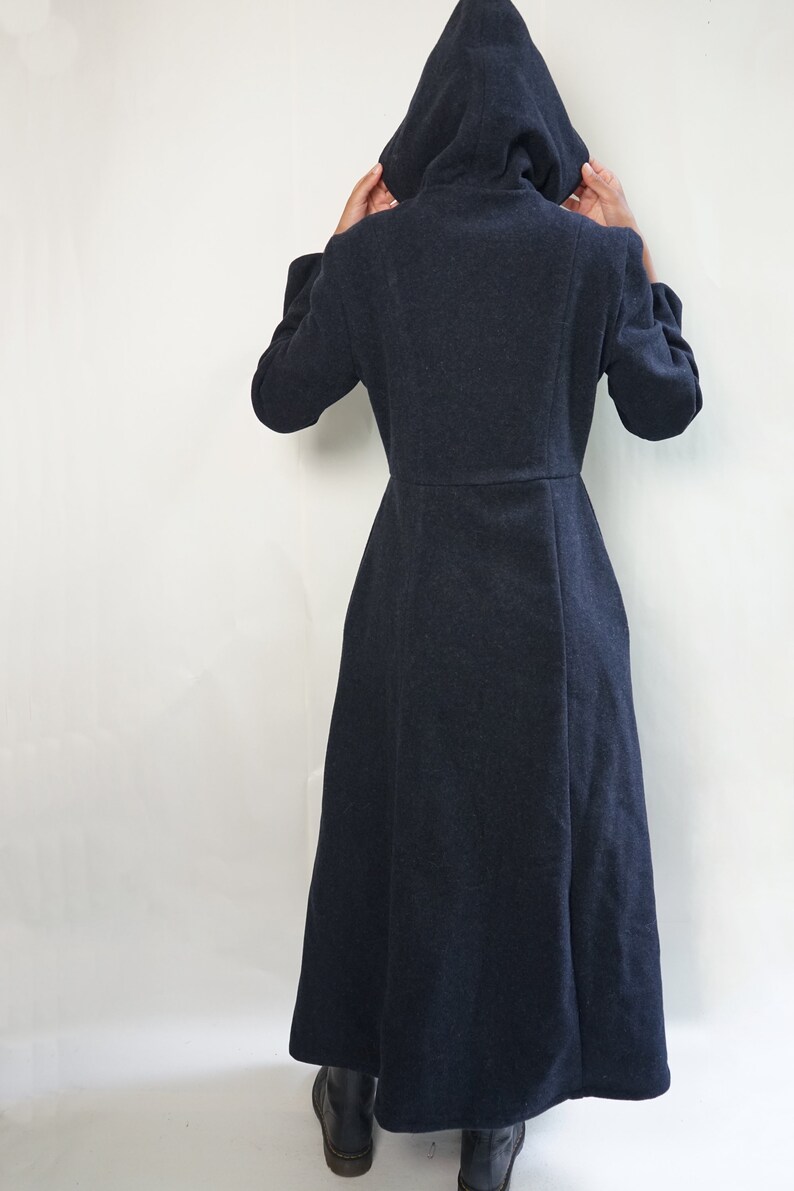 Long Charcoal Cosplay Hooded Zipper Jacket