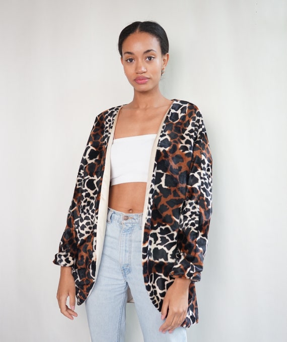 Giraffe print cardigan deals