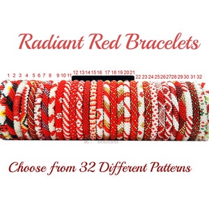 Red Lovers Nepal Bracelets. Pick Your Favorite from 32 Different Colors of Red Seed Beads Friendship Boho Bracelets