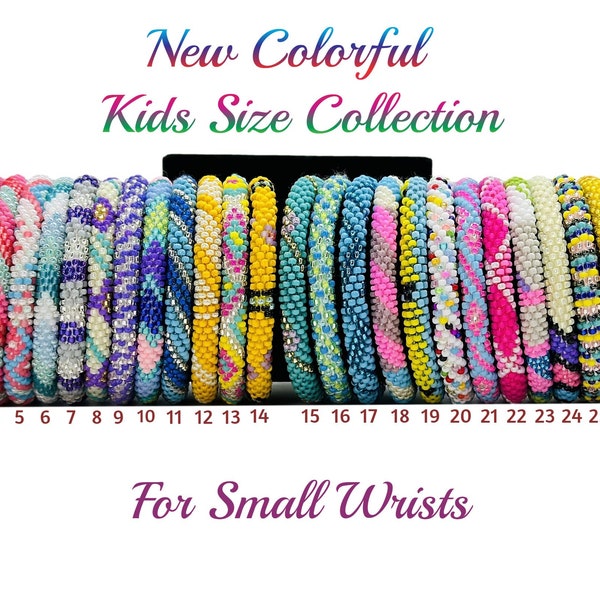 New Nepal Bracelets for Kids and Small Wrists. Multicolor Glass Beads Bracelets.