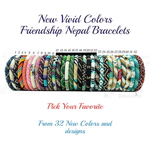 New Vivid Color Nepal Bracelets. Pick Your Favorite from 32 Different Color Seed Beads Friendship Boho Bracelets