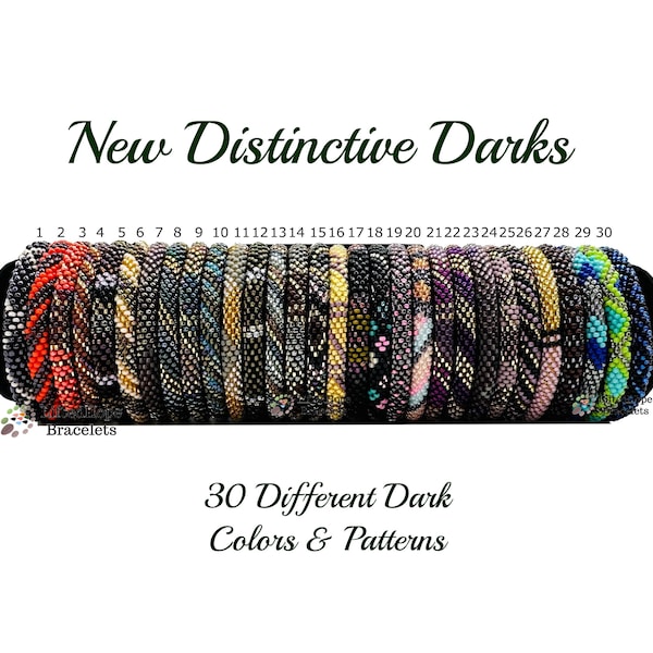 Dark Colors and  Pattern Nepal Bracelets. Premium Quality Seed Beads Bracelets. Gothic Bracelets. Pick your Favorite One