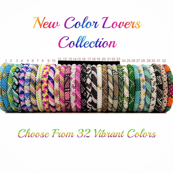 New Colors Lovers  Nepal Bracelets. Choose From 32 Different Colors. Easy to Wear Seed Beads Jewelry. Fun Boho Bracelets.