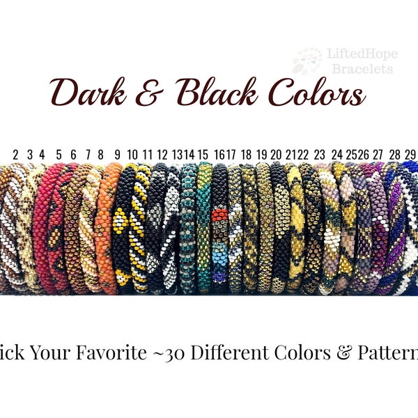 Earthy, Black and Dark Colors Pattern Nepal Bracelets. Seed Beads Bracelets. Pick your Favorite One