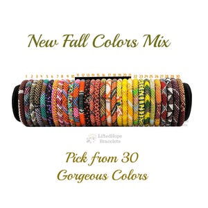 Colorful Fall Colors Nepal Bracelets. Pick Your Favorite from 30 Different Color Seed Beads Friendship Boho Bracelets