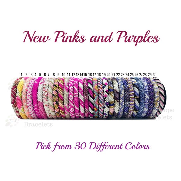 New Pink and Purple Colors Pattern Nepal Bracelets. Seed Beads Bracelets. Pick your Favorite One