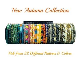 Couleurs d'automne Bracelets Népal. Choisissez votre modèle préféré parmi 32 couleurs différentes. Bracelets de perles de rocaille, couleurs d'automne bohème