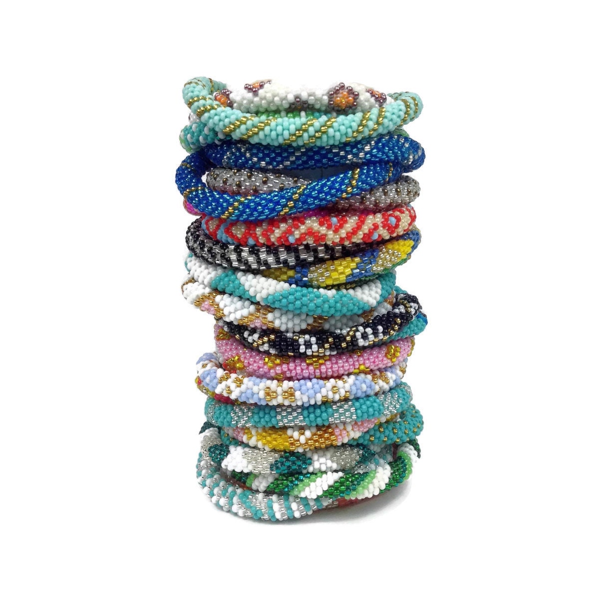 One Dozen Wholesale Handmade Glass Seed Beads Nepal Bracelets. Your c…