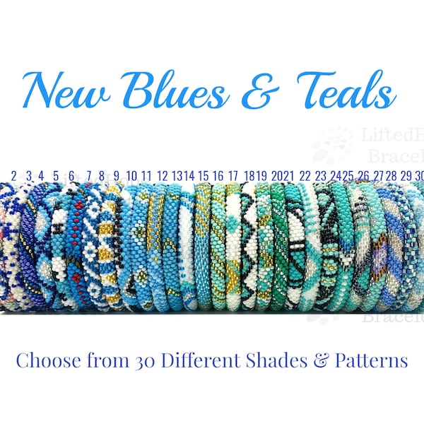 Blues and Teals Themed Nepal Bracelets. Pick Your Favorite Color Seed Beads Bracelets. Wholesale Rolling Bracelets